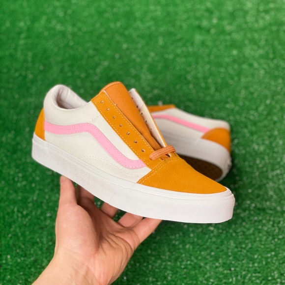 vans orange white